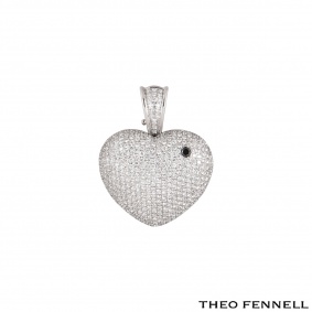 Theo Fennell White Gold Diamond Heart Art Pendant